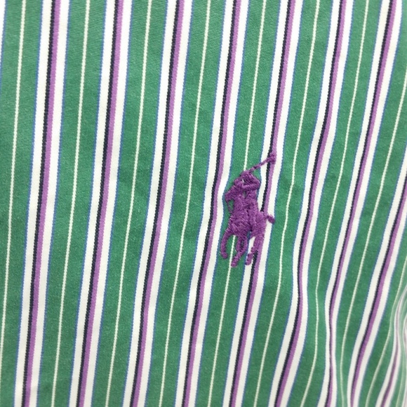 Ralph Lauren Striped Shirt Custom Fit Preppy Dress - Picture 5 of 7